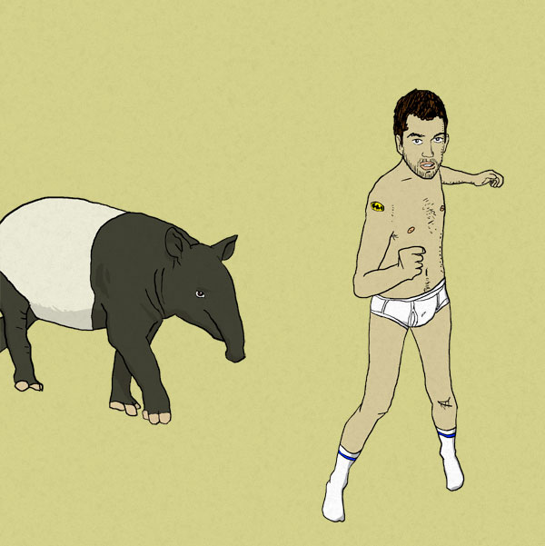 Fan art with tapir